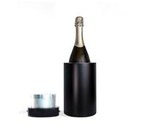 Coolenator Wine Bottle Cooler in Black - Reusable Ice-Free Drinks Chiller Keeps Wine Cold for Up to 6 Hours with Freezer Bullet - Suitable for 750ml Bottles of Wine, Prosecco & Champagne