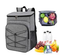 Cooler Backpack Cool Bag 36 Cans Insulated Picnic Backpack Waterproof Leak Proof Cooler Backpack for Camping Hiking Lunch BBQ Grey Cooler Backpack Cool Bag Backpack Insulated Backpack Cooler