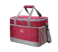 Cooler Bag 32L Soft Cooler Bag With Hard Liner Large Insulated Picnic Lunch Bag Box Cooling Bag For Camping BBQ Family Outdoor Activities For Food And Drink(Red)