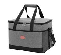 Cooler Bag 32L Soft Cooler Bag With Hard Liner Large Insulated Picnic Lunch Bag Box Cooling Bag For Camping BBQ Family Outdoor Activities For Food And Drink(Gray)