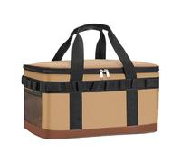 Cooler Bag - 39.5x25.5x21cm Oxford Khaki/Green, Ice Storage Container, Food Drink Carrier | Great For Beach Picnic Trips, Fishing Boat Supplies, Road Travel Snacks, Work Lunch Commute, Poolside Cold