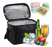 Cooler Bag, Sinwind Lunch Bag 10L Portable, Cool Bag Box Soft-Sided Cooling Bag for Picnic/Camping/BBQ/Shopping Family Outdoor Activities, Black