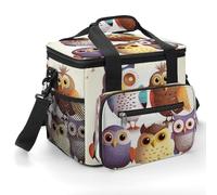 Cooler Bags Insulated,Owls Birdsprinted 22L Collapsible Large Portable Leakproof Camping Cool Bag for Outdoor Picnic Beach Travel
