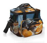 Cooler Bags Insulated,Turtles Emerging from Orangesprinted 22L Collapsible Large Portable Leakproof Camping Cool Bag for Outdoor Picnic Beach Travel