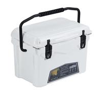 Cooler Box 19L, Rotomolded Portable Ice Chest with 5-Day Ice Retention, Heavy Duty Insulated Small Camping Cooler with Built-in Cup Holder, Fish Ruler & Drain Plug for Beach, Fishing, BBQ, Picnic