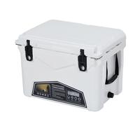Cooler Box 33L, Rotomolded Portable Ice Chest with 5-Day Ice Retention, Heavy Duty Insulated Small Camping Cooler with Built-in Cup Holder, Fish Ruler & Drain Plug for Beach, Fishing, BBQ, Picnic