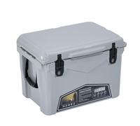 Cooler Box 33L, Rotomolded Portable Ice Chest with 5-Day Ice Retention, Heavy Duty Insulated Small Camping Cooler with Built-in Cup Holder, Fish Ruler & Drain Plug for Beach, Fishing, BBQ, Picnic