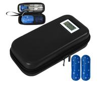 Cooler Case for Medication - Fridge Box with Ice Packs for Drugs, Cold Organizer with Temperature Display for Travel and Outdoor, Black, riferimento alla descrizione, Please refer to description