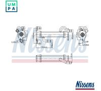 Cooler, exhaust gas recirculation NISSENS 989400 for DAILY V Van 2.3 2011-2014