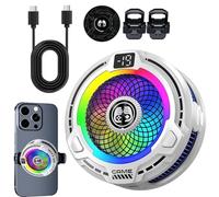 Cooler for Phone,30W Lightweight Phone Radiator Magnetic - Portable Adjustable Speed Cooling Radiator for Live Streaming Smartphones Summer Game Tablet Hot Weather Vlog