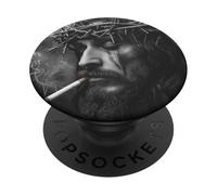 Cooler Jesus Christ smokes, resistance, rebellious Jesus PopSockets Adhesive PopGrip