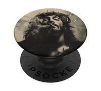 Cooler Jesus Christ smokes, resistance, rebellious Jesus PopSockets Adhesive PopGrip