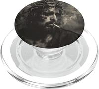 Cooler Jesus Christ smokes, resistance, rebellious Jesus PopSockets PopGrip for MagSafe