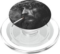 Cooler Jesus Christ smokes, resistance, rebellious Jesus PopSockets PopGrip for MagSafe