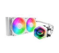 Cooler Master 240 Core II White AIO CPU Liquid Cooler, R9|U7|i7, Dual Chamber G9R Pump, Infinity Mirror aRGB, 400mm Tubing, 240mm Radiator, 120mm PWM Fan, AMD Ryzen AM5|4, Intel LGA 1851|1700 Platform