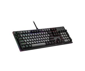 Cooler Master CK352 Mechanical Gaming Keyboard with Optical Switches - Red Switches (Hot-Swap) Full NKRO RGB per Button (MasterPlus) Wrist Rest Full Size Keyboard with Wired QWERTZ