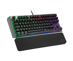 Cooler Master CK530 V2 Mechanical Gaming Keyboard without Number Keypad, Wired Keyboard with RGB Backlight & Wrist Rest, On-the-Fly Control - DE Layout/Red TTC Switch