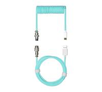 Cooler Master Coiled Cable Pastel Cyan with Detachable Metal Aviator Connector, Flexible Reinforced-Braided Nylon Cable, USB-A to USB Type-C Keyboards (KB-CCZ1)