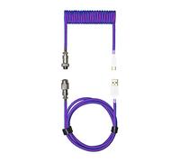 Cooler Master Coiled Cable Thunderstorm Blue-Purple with Detachable Metal Aviator Connector, Flexible Reinforced-Braided Nylon Cable, USB-A to USB Type-C Keyboards (KB-CLZ1)