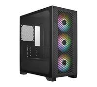 Cooler Master Elite 301 Micro-ATX High Airflow PC Case, 365mm GPU Max, 280mm AIO Max, Type C, Tempered Glass, Triple 120mm PWM Fan, Intakes Grill, Breathable PSU Shroud