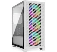 Cooler Master Elite 301 Midi Tower ARGB Tempered Glass Gaming Case - White - E301-WGNN-S00