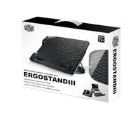 Cooler Master ErgoStand III - Ergonomic Laptop Cooling Stand, 6 Adjustable Height Settings, 230mm Ultra Silent Fan with Speed Control, Metallic Mesh Plate - Supports Laptops & Tablets Up to 17"