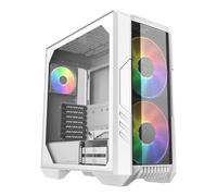 Cooler Master HAF 500 White High Airflow ATX Mid-Tower, Mesh Front Panel, Dual 200mm Customizable ARG Lighting Fans, Rotatable GPU Fan, USB 3.2 Gen 2 Type C and Tempered Glass (H500-WGNN-S00)