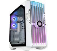Cooler Master HAF 700 EVO White PC Case - Full-Tower, E-ATX Compatible, 5 x Fans, Rotatable Radiator Brackets, High-Airflow Cooling, LCD Real-Time Display, ARGB Edge-Lit Blades, TG Side Panel