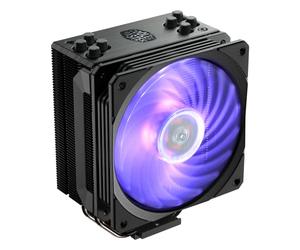 Cooler Master Hyper 212 Black Edition RGB CPU Air Cooler, SF120R RGB Fan, Anodized Gun-Metal Black, Brushed Nickel Fins, 4 Copper Direct Contact Heat Pipes for AMD Ryzen/Intel LGA1700/1200/1151