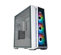 Cooler Master MasterBox 520 PC Case - Mid-Tower ATX Chassis, 4 x Pre-Installed Fans (Front & Rear), Multiple Airflow Configurations, Tempered Glass Front & Side Panel, ARGB Controller - White