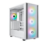 Cooler Master MasterBox 600 Mid Tower TG Chassis, White, 4x ARGB Fan, Rear-Conne