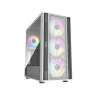 CoolerMaster MasterBox 600 Mid Tower TG Chassis, White, 4x ARGB Fan, Rear-Connec