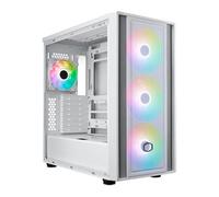 CoolerMaster MasterBox 600 Mid Tower TG Chassis, White, 4x ARGB Fan, Rear-Connec