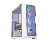 Cooler Master MasterBox TD500 Mesh White Airflow ATX Mid-Tower with Polygonal Mesh Front Panel, Crystalline Tempered Glass, E-ATX up to 10.5", Three 120mm ARGB Lighting Fans