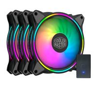 Cooler Master MasterFan MF120 Halo 3in1 Duo-Ring ARGB 3-Pin Fan, 24 Independently LEDS, 120mm PWM Static Pressure Fan, Absorbing Pads for Computer Case & Liquid Radiator