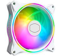 Cooler Master MasterFan MF120 Halo White Edition Duo-Ring ARGB 3-Pin Fan, 120mm PWM Static Pressure Fan, Absorbing Pads for Desktop & Laptop Cases & Liquid Cooling