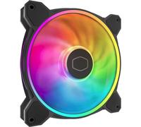 Cooler Master MasterFan MF140 Halo² Fan, Duo-Ring ARGB Gen 2 LED Rings, 120mm 1600rpm Dynamic PWM, Enlarged Fan Blades, Hybrid Frame for PC Case, Liquid and Air Cooler (MFL-B4DN-16NP2-R2),Black