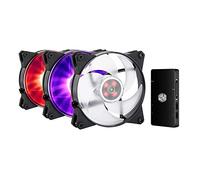 Cooler Master MasterFan Pro 140 AP RGB Kit Case Accessory 'MasterAccessory RGB Fan Controller, 3x MasterFan Pro 140 AP Fans, Wide Motherboard Compatibility' MFY-P4DC-153PC-R1