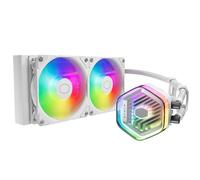 Cooler Master MasterLiquid Atmos 240 White CPU Liquid Cooler - AIO Water Cooling System, Dual Chamber Pump, Pre-Installed Sickleflow 120 Edge Fans, Addressable Gen 2 RGB, LGA1700 & AM5 Brackets