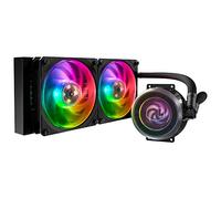 Cooler Master MasterLiquid ML240P Mirage Liquid Cooler, All-In-One (AIO) Liqiod Cooler, 240mm Radiator, 2 x 120mm PWM SF120R ARGB Fans, Adressable RGB Transparent Pump, Software Controlled ARGB