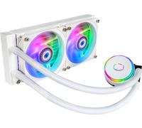 Cooler Master MasterLiquid PL240 Flux White edition CPU Liquid Cooler - AIO Water Cooling System, 2 x 120mm Fans, 240mm Radiator, ARGB Gen 2