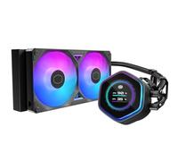 Cooler Master MasterLiquid 240 Atmos II LCD ARGB Liquid CPU Cooler 240mm Dual Chamber Design Customisable LCD Low Profile Pump Black