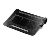 Cooler Master NotePal U3 PLUS Laptop Cooler - 3 Moveable 80mm Fans, Carry Case Protector, Ergonomic Aluminium Frame - Black