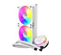 Cooler Master MasterLiquid PL240 Flux White edition CPU Liquid Cooler - AIO Water Cooling System, 2 x 120mm Fans, 240mm Radiator, ARGB Gen 2
