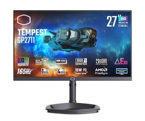Cooler Master Tempest GP2711 27" Monitor - WQHD (2560x1440), 165Hz, 1ms, VA Panel, 95% DCI-P3 Quantum Dot & 576-Zone Mini-LED, KVM, HDR 1000, 4-Way Stand, DP 1.4, HDMI 2.0, USB Type-C (15W)