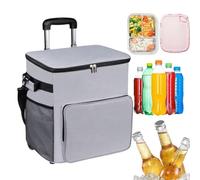 Cooler on Wheels Soft Cooler Bag | Trolley Cart with Handle Leakproof 35L Insulated Bag for Travel Picnic Shopping Outdoor Patio Beach
