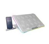 Cooler Pad - Cooling Pad for Notebooks, White Design, A-RGB Lighting, Quiet Fans, Resistant Materials, Compatible with Various Sizes.* #*