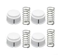 Cooler Replacement Button and Spring Kit for Igloo, Plastic Latch Parts with Resilient Springs 4 Buttons 2 Springs Repair Set for Camping Fishing Marine Hard Coolers, White