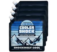 Cooler Shock Ice Packs for Cooler Box. 25cm x 25cm. Colder Than Ice at -7.7°C, Hygienic & Reusable. Add Water, Freeze (Pack of 4)
