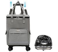 Cooler with Wheels, Cooler with Wheels and Handle, 14x8x18 Inch Oxford Cloth, 3 in 1 Rolling Cooler with Insulated Interior, Ice Chest with Wheels for Camping Picnic Hiking Beach, Travel Cooler